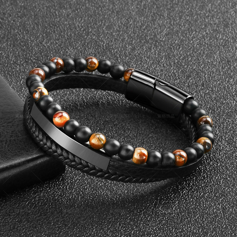 XSpiritual™- Bracelet Tiger's Eye and Black Onyx