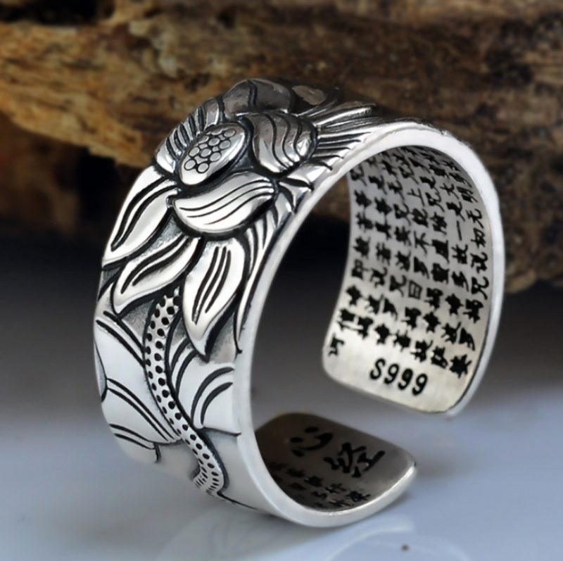 XSpiritual™- "Lotus Flower" silver rebirth ring