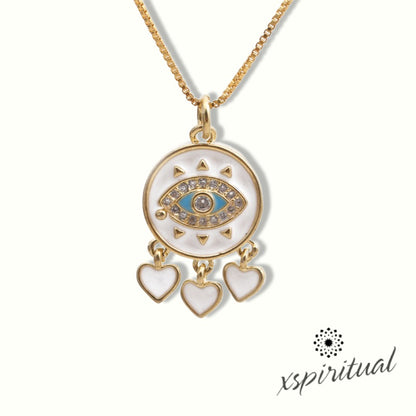 XSpiritual™- Evil Eye necklace in White Enamel