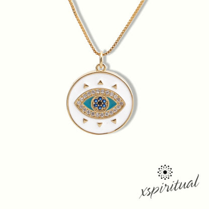 XSpiritual™- Evil Eye necklace in White Enamel