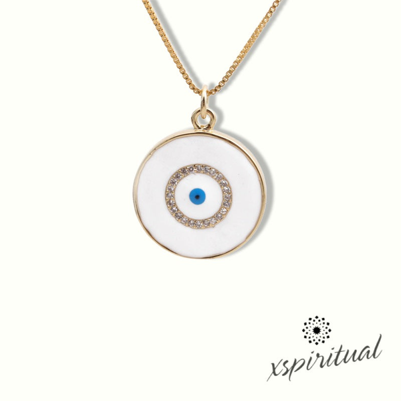 XSpiritual™- Evil Eye necklace in White Enamel