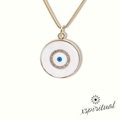 XSpiritual™- Evil Eye necklace in White Enamel