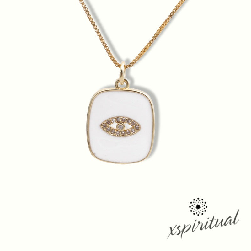 XSpiritual™- Evil Eye necklace in White Enamel