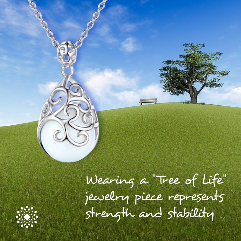 XSpiritual™- Tree of life necklace with moonstone and zircons