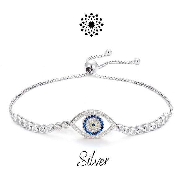 XSpiritual™- Silver Evil Eye Protection Bracelet