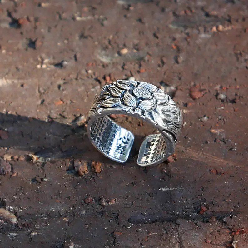 XSpiritual™- "Lotus Flower" silver rebirth ring