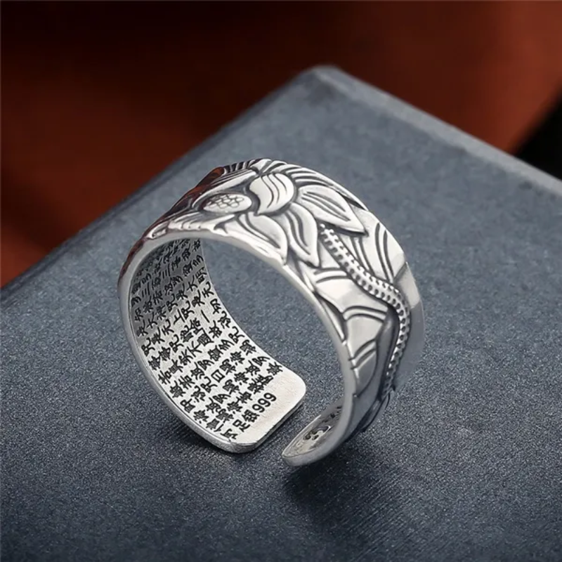 XSpiritual™- "Lotus Flower" silver rebirth ring