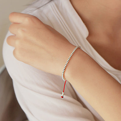 XSpiritual™-  "Lu" Prosperity bracelet made of Silver and Red Rope from Tibet